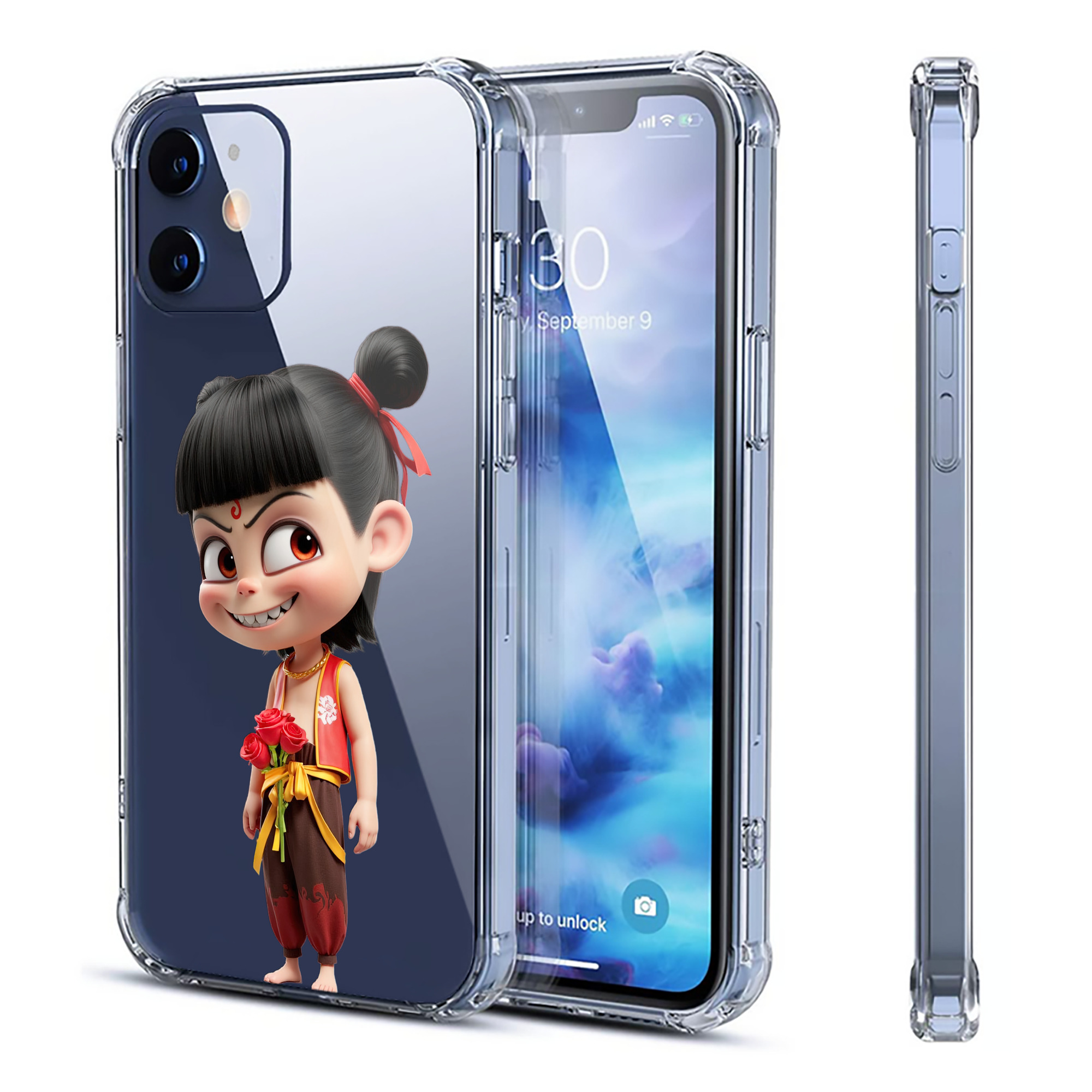 （画像用） Ne Zha 2 ナタ 魔童の大暴れ 【iPhone 12シリーズ対応】透明スマホケース（クリアソフトケース）